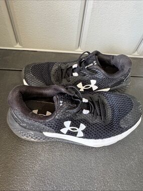 Under Armour Black and White Kids Sneakers